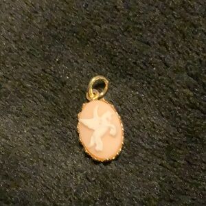 Pegasus Cameo pendant Pink for earrings or pendant for necklace Vintage Inspired